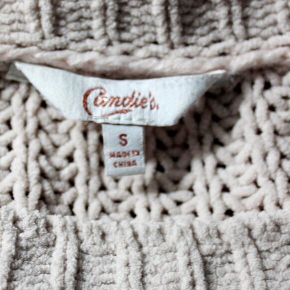 Candie’s Light Pink Braid Detail Knit Sweater Size S Juniors - Picture 6 of 7